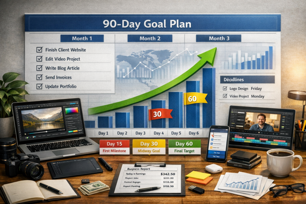 AI business 90-day calendar milestones