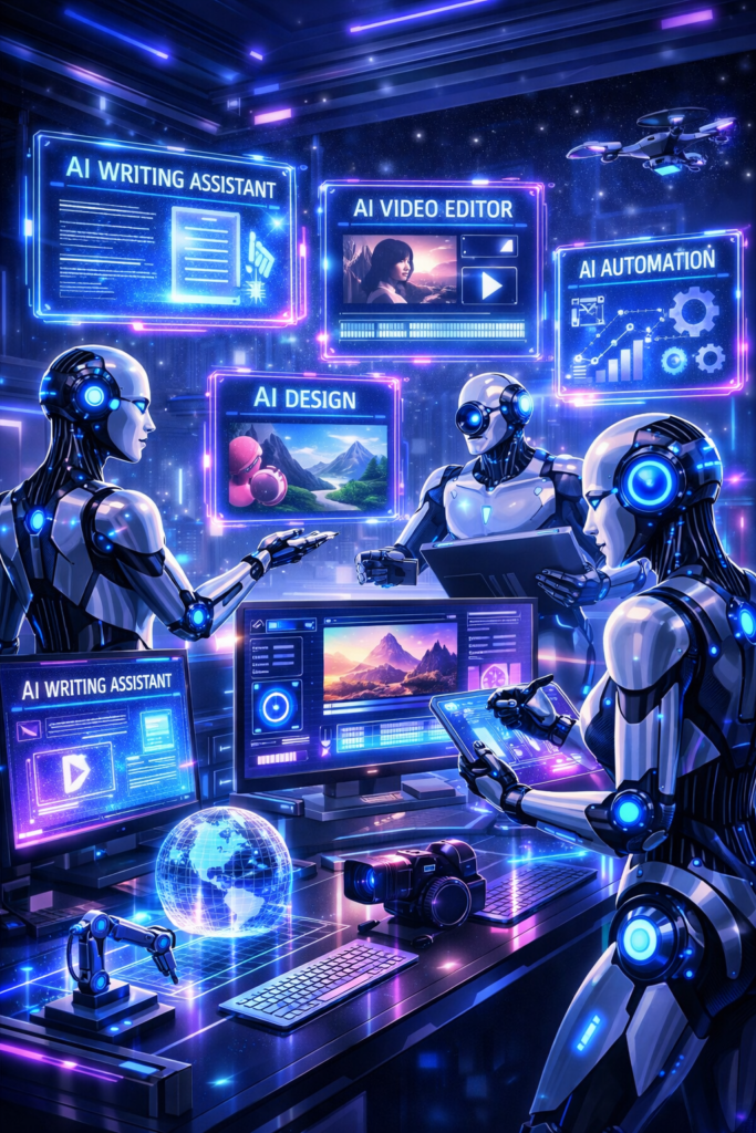 AI tools for writing, design, video, and automation
