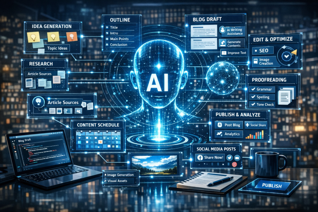 AI blog content creation workflow