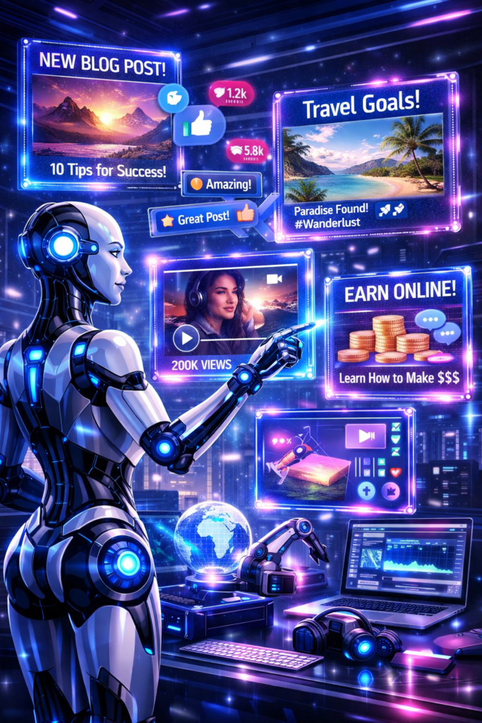 Content creation using AI for blogs and social media